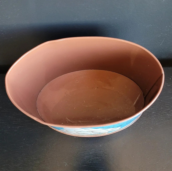 Vintage metal Nautical OFFICE STORAGE container - old world map ship decor - Picture 4 of 5